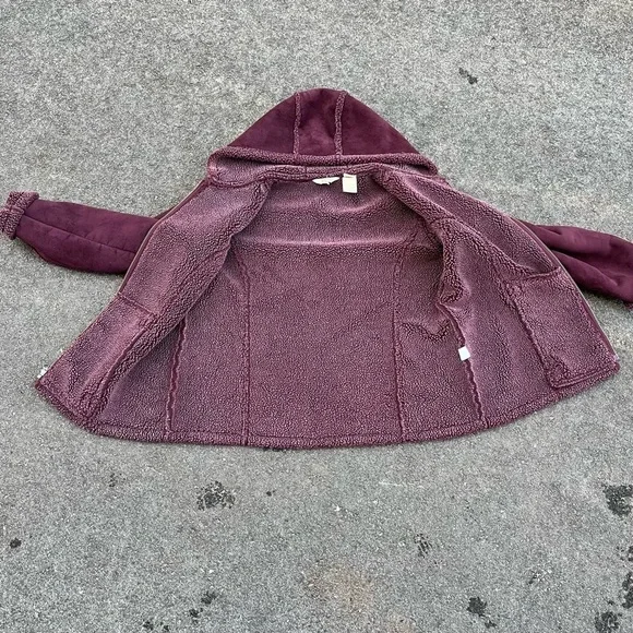 L.L. Bean Jacket dark purple burgundy fleece lined hooded size xl - Picture 5 of 5